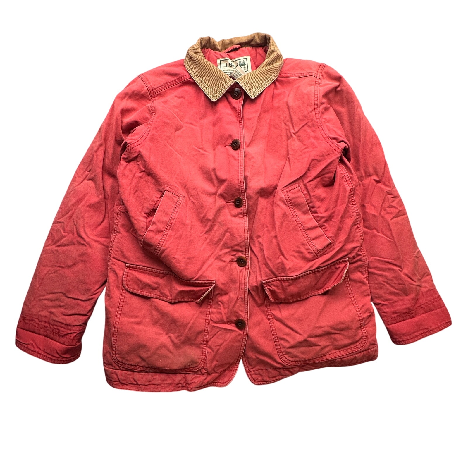 Ll Bean 0 Wy28 Adirondack Quilt Lined Chore Barn Coat Womens Large Pink